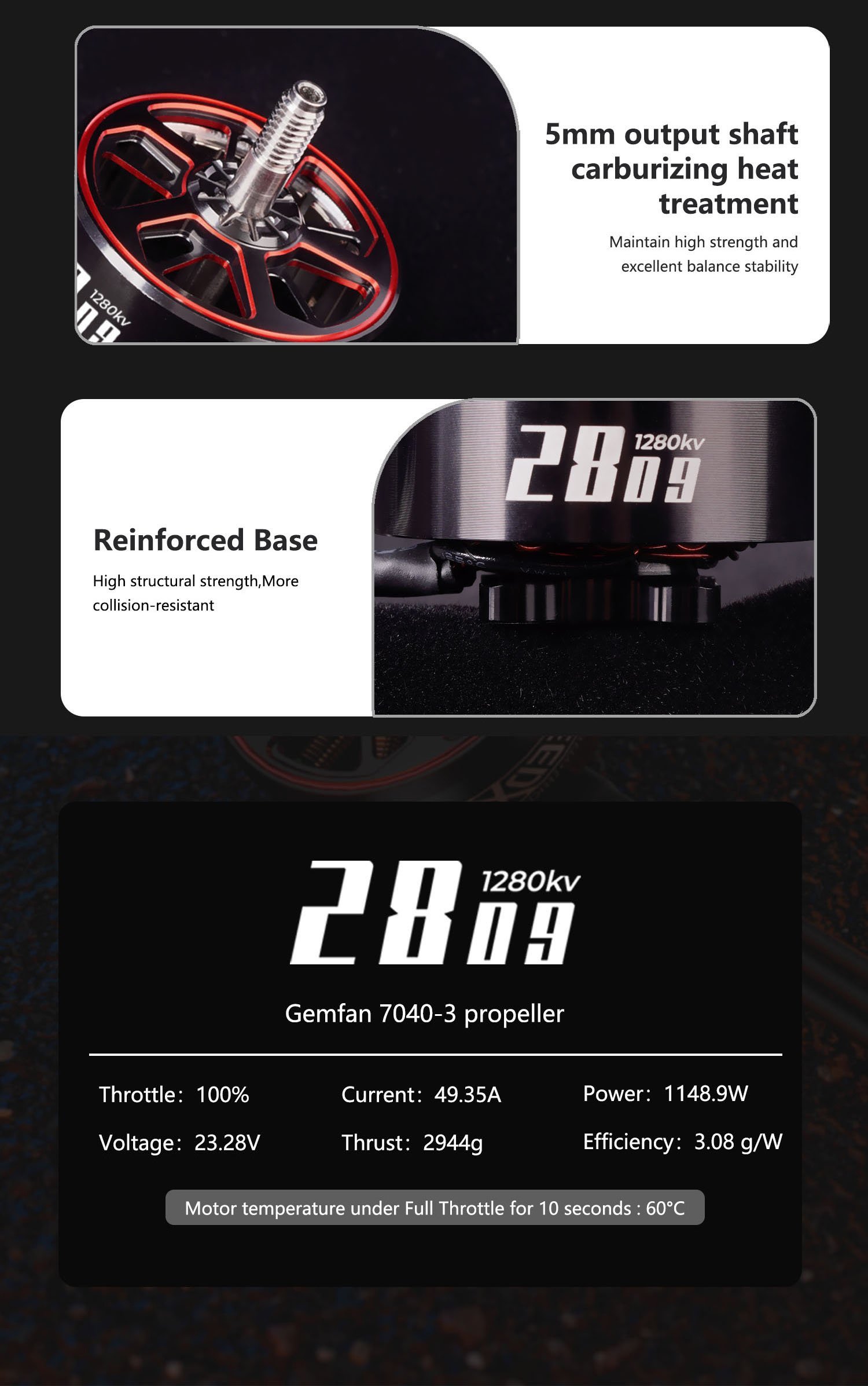 GEPRC SPEEDX2 2809 1280kv 7-8" Motor 17 - GEPRC