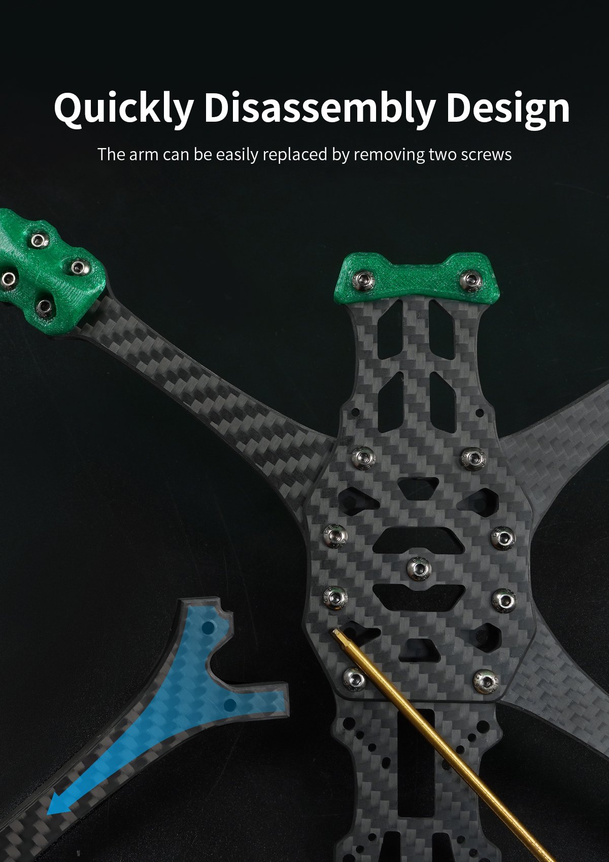 GEPRC FPV Freestyle Frame MARK5 Pro O3- Deadcat Green 9 - GEPRC