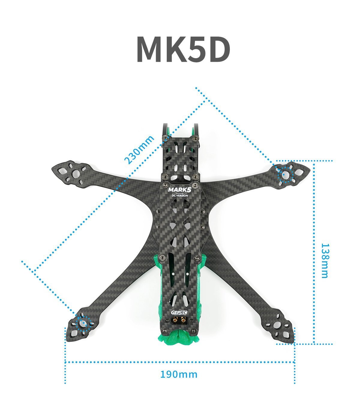 GEPRC FPV Freestyle Frame MARK5 Pro O3- Deadcat Green 24 - GEPRC