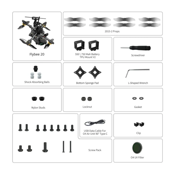 Flywoo Flybee20 2s DJI O4 BNF ELRS Lightweight Drone - Image 8