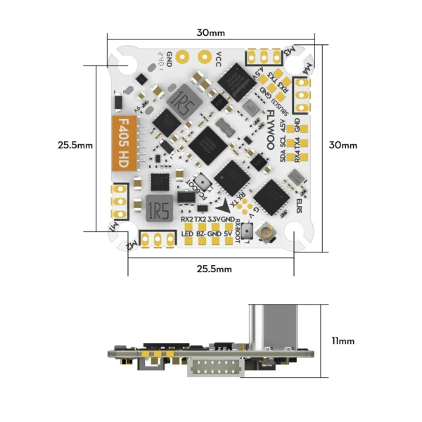 Flywoo Goku F405 HD 1-2s 12a AIO w/ 2.4ghz ELRS - Image 3