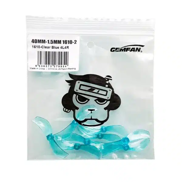 GemFan 40mm 1610 PC 2 Blade 1.5mm Prop - Clear Blue - Image 2