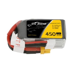 Tattu 3S 450mAh 75C 11.1V Lipo Battery Pack - XT30