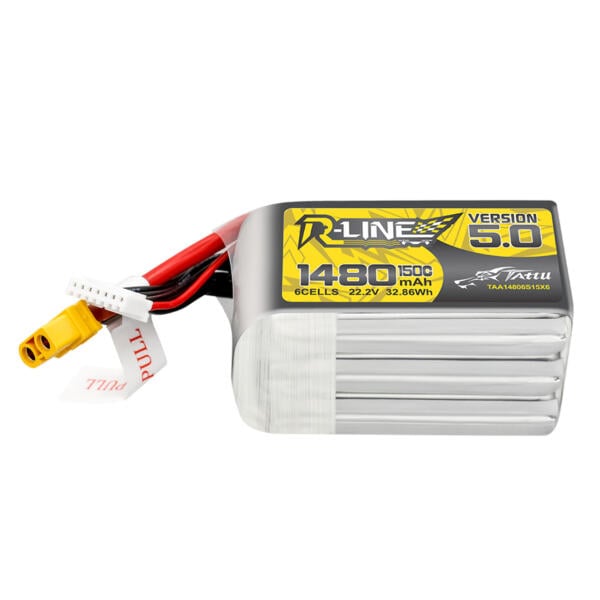 Tattu R-Line Version 5.0 1480mAh 6S 150C 22.2V Lipo Battery Pack - XT60 Plug - Image 2