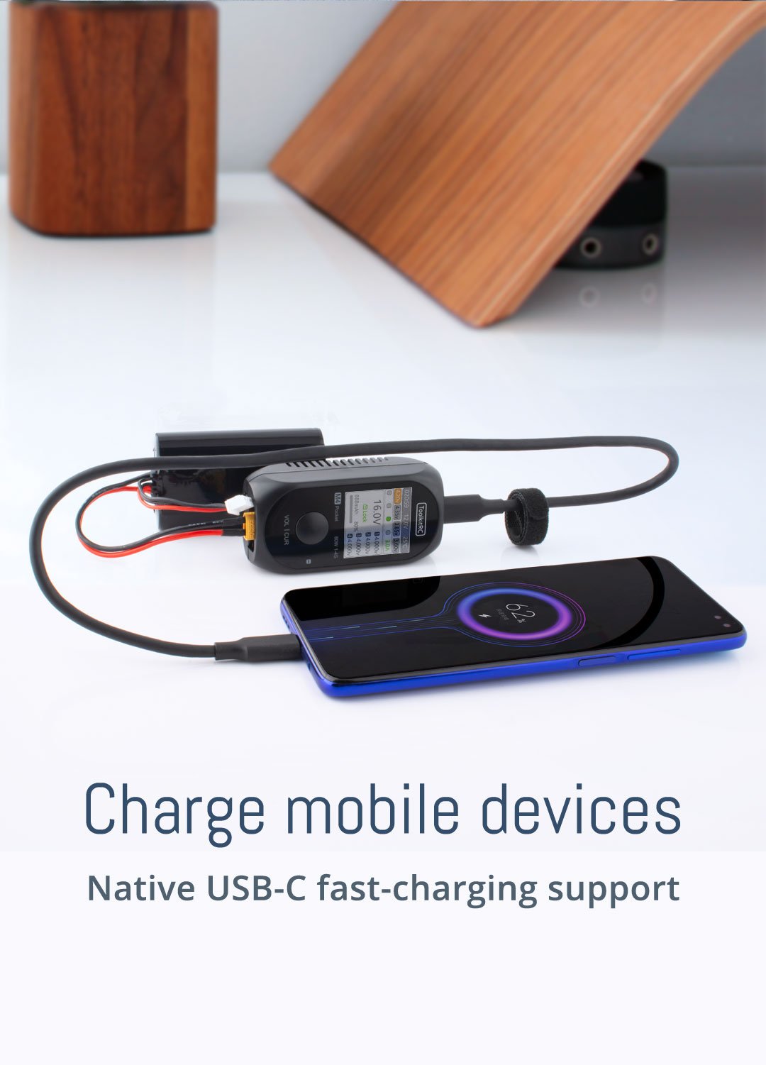 Charge mobile devices: Native USB-C fast-charging support
