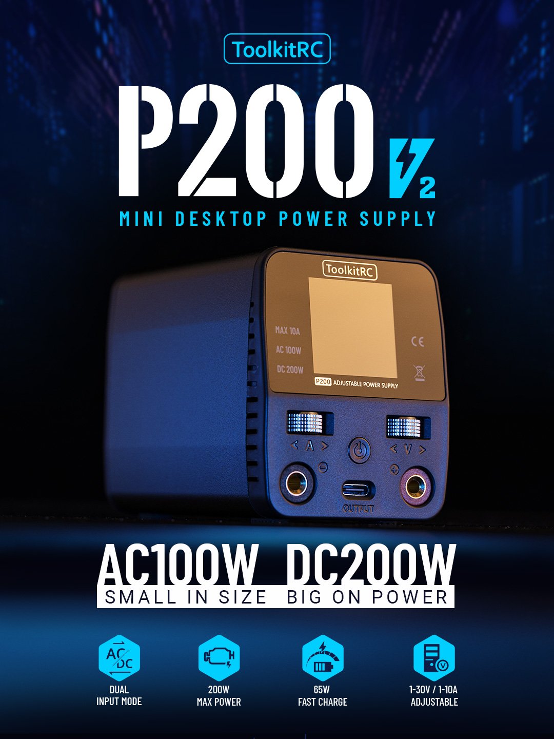 Small in size, big on power AC100W DC200W