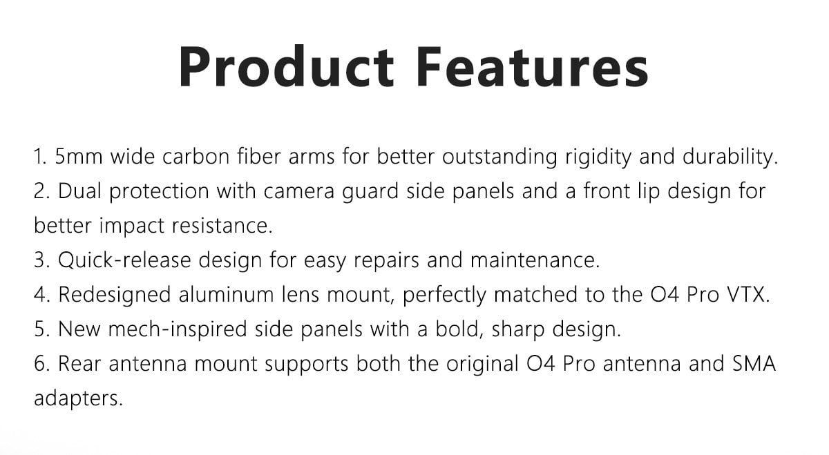 GEPRC Vapor X5/X6 O4 Pro Black Frame Kit 6 - GEPRC