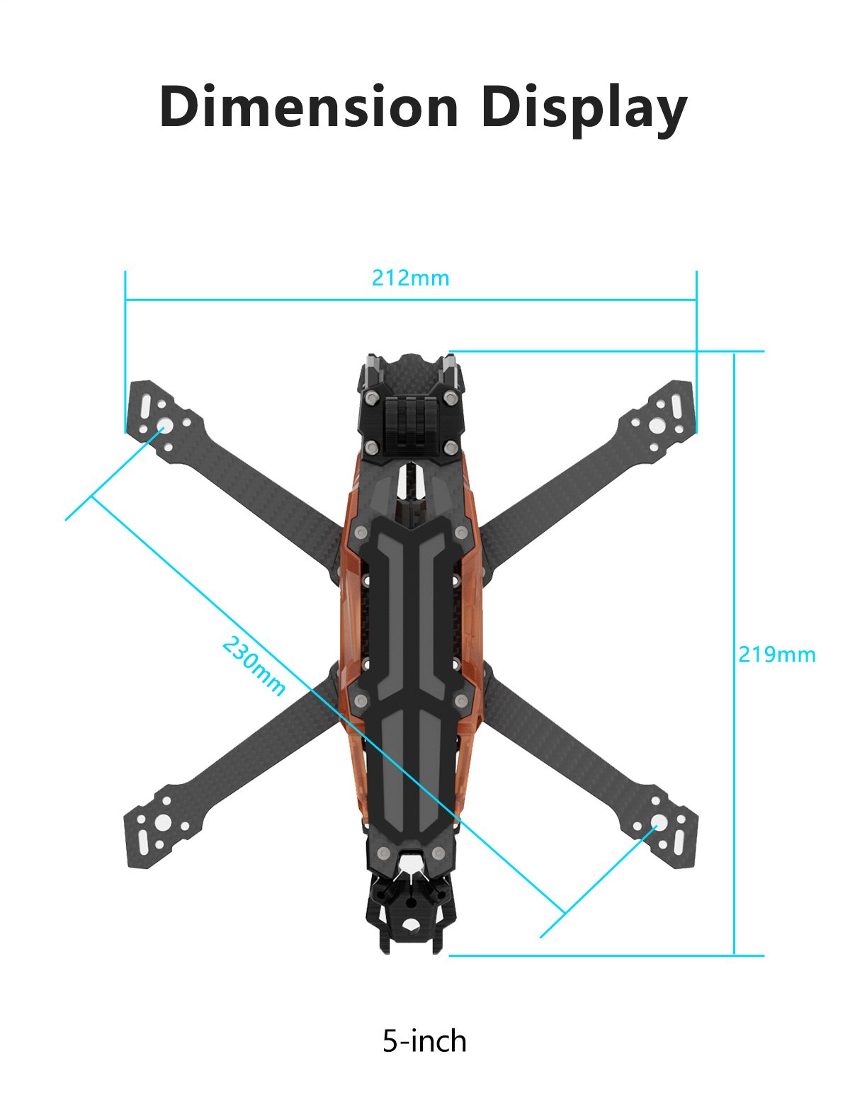 GEPRC Vapor X5/X6 O4 Pro Black Frame Kit 11 - GEPRC