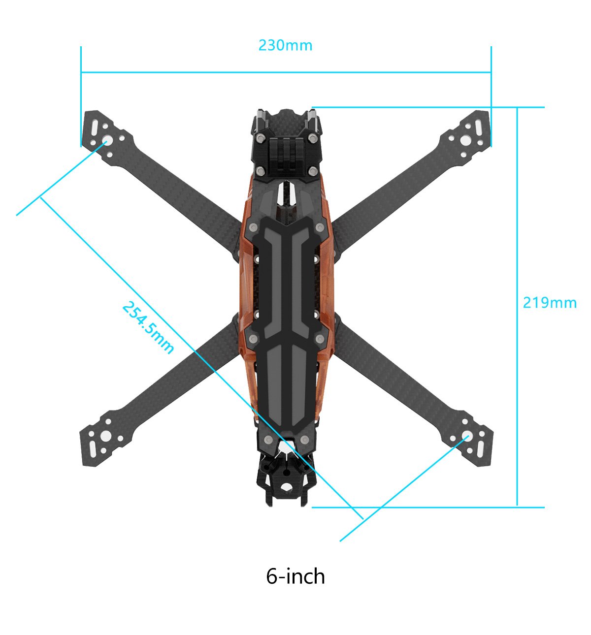 GEPRC Vapor X5/X6 O4 Pro Black Frame Kit 12 - GEPRC