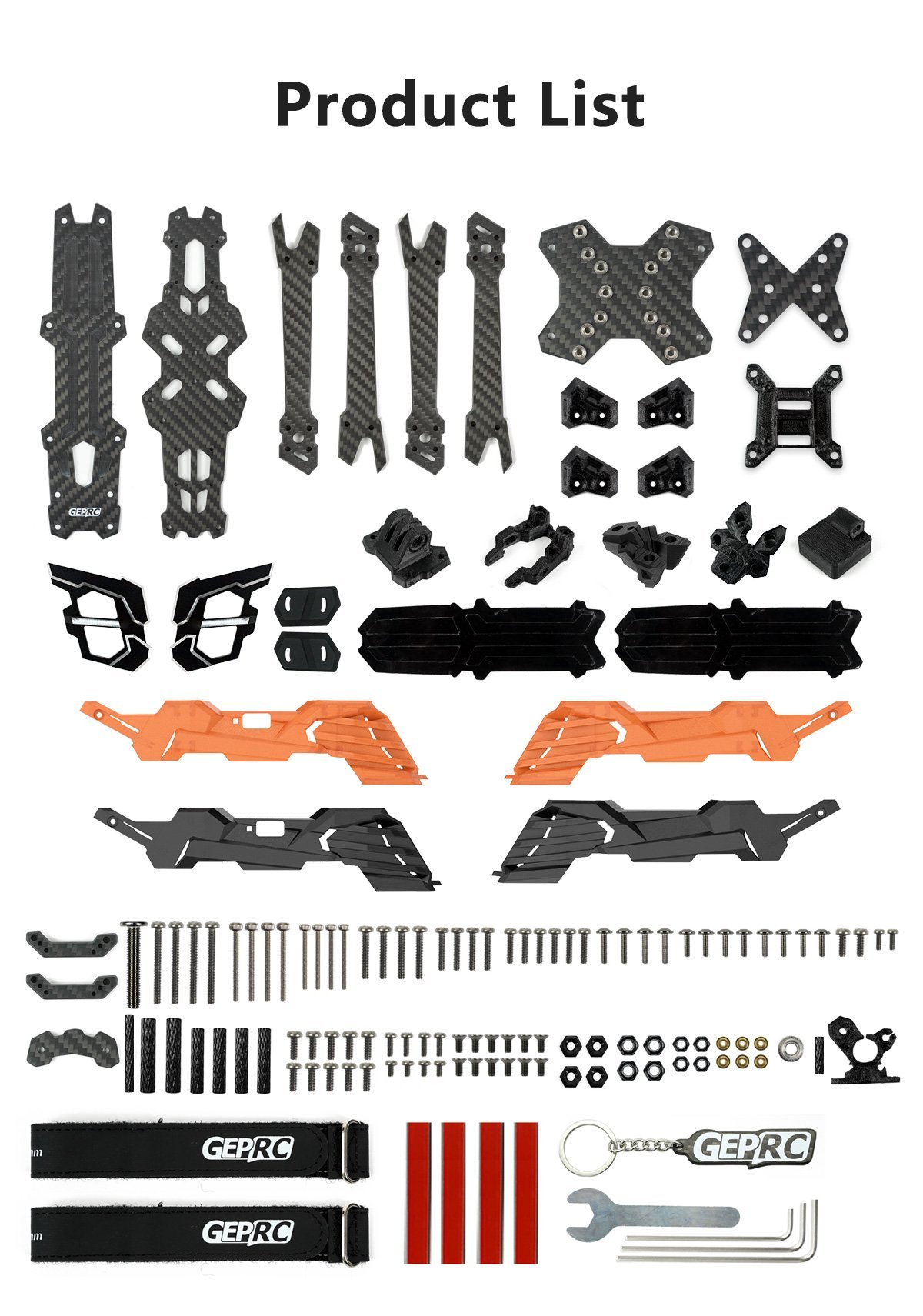 GEPRC Vapor X5/X6 O4 Pro Black Frame Kit 15 - GEPRC
