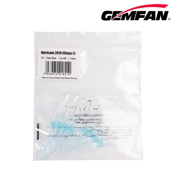 Gemfan Hurricane 2610 PC 2 Blade 1.4mm - Clear Blue - Image 3