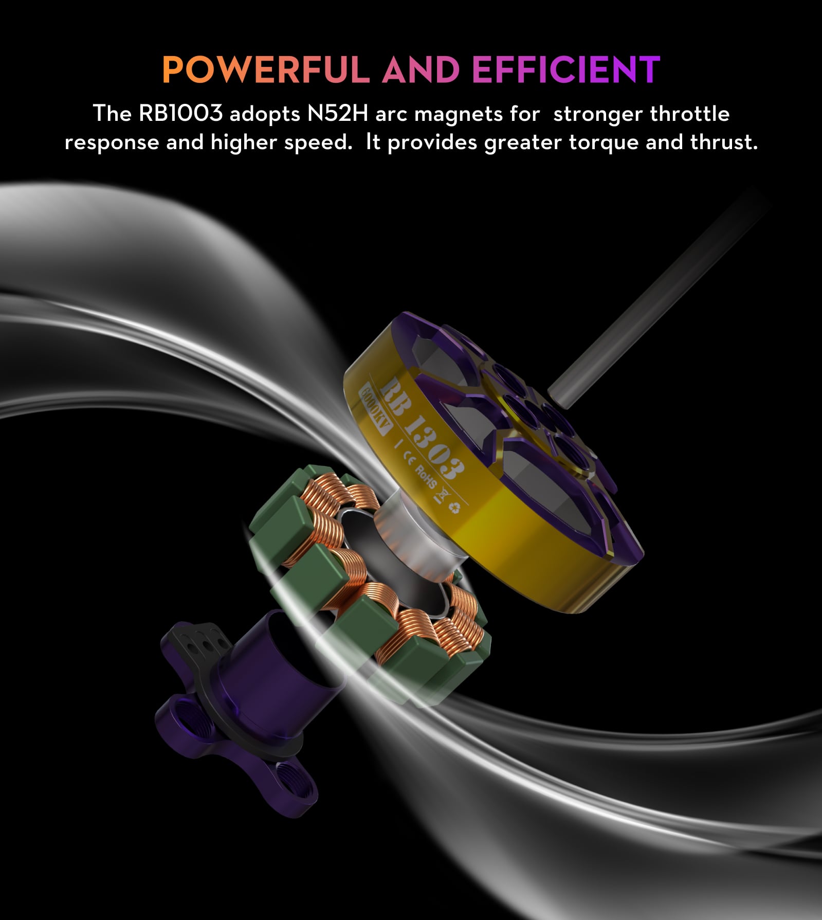 Flywoo ROBO 1303 6000KV (Gold/Purple) 9 Flywoo ROBO 1303 6000KV (Gold/Purple) 6 - Flywoo