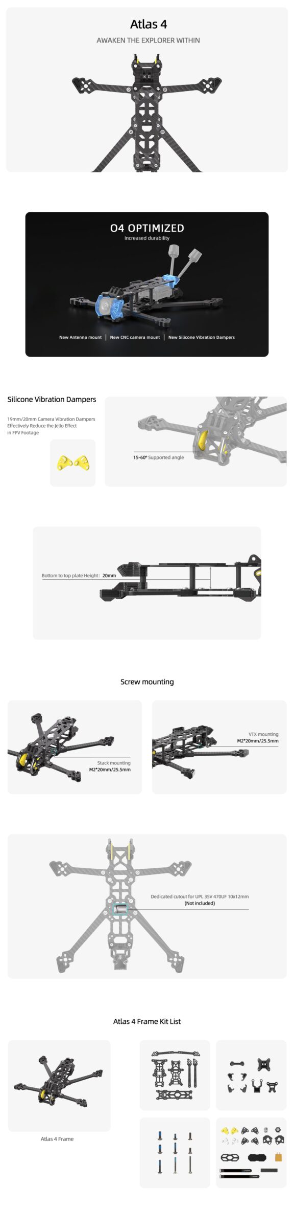 FlyFishRC Atlas 4 O4 Pro LR FPV Frame 19 FlyFishRC Atlas 4 O4 Pro LR FPV Frame 10 - FlyFishRC