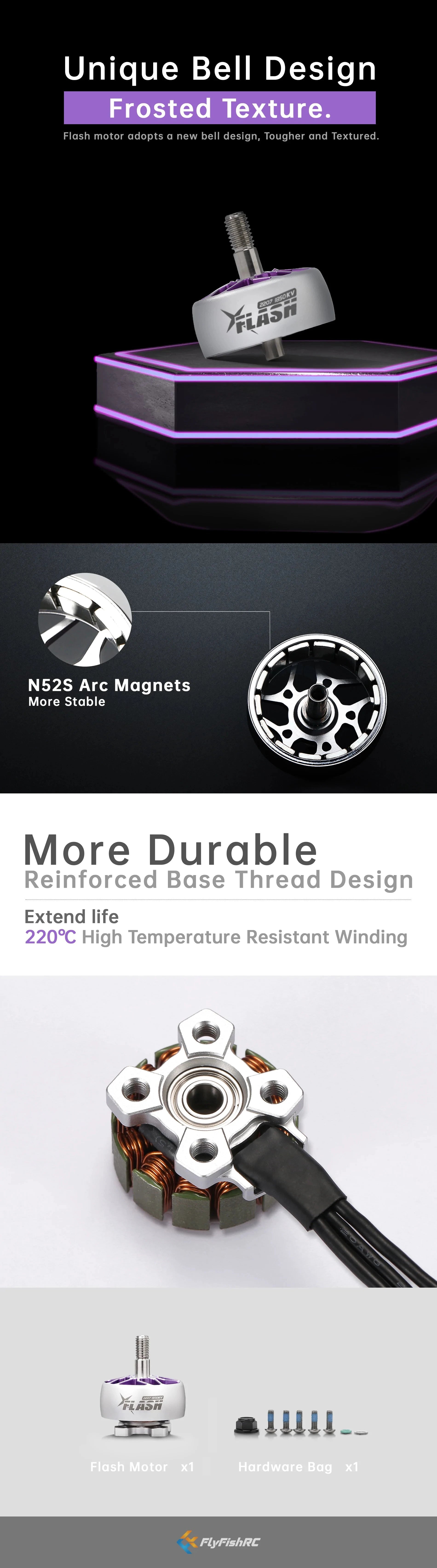 FlyFishRC Flash 2207 6s FPV Motor - Black (Choose Your Kv) 8 - FlyFishRC