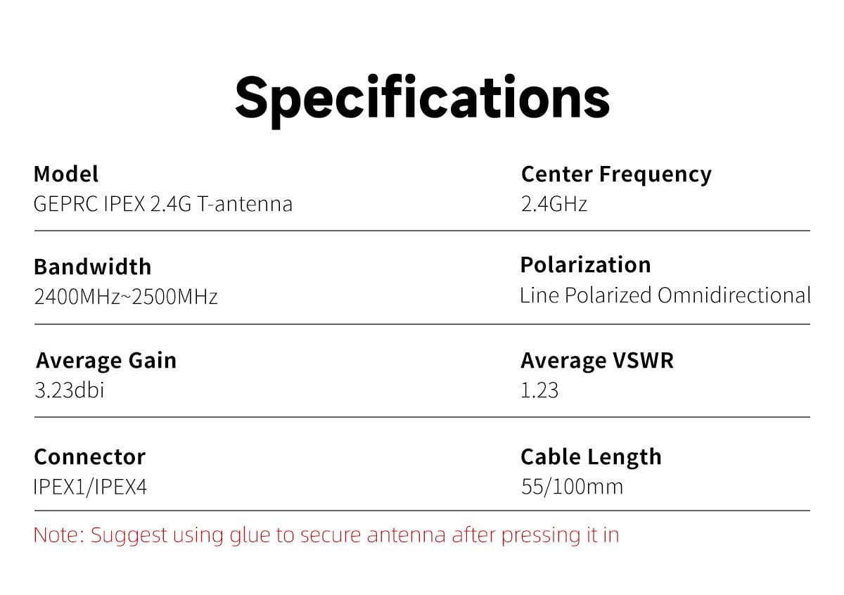 GEPRC IPEX4 T Antenna 2.4G 100mm (1Pcs) 5 - GEPRC