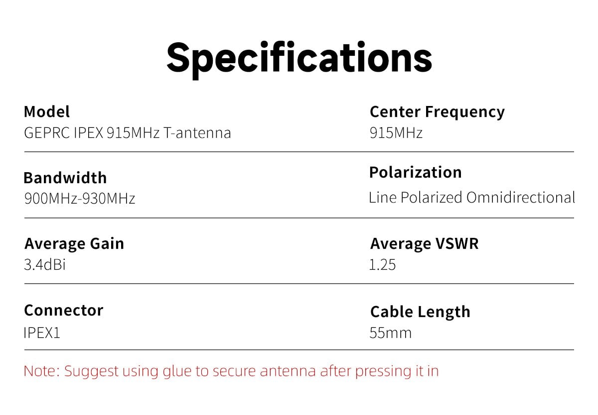 GEPRC IPEX4 T Antenna 2.4G 100mm (1Pcs) 6 - GEPRC
