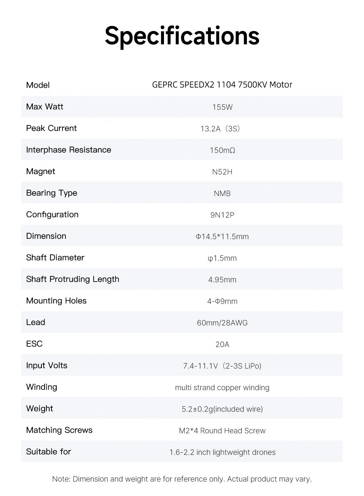 GEPRC SPEEDX2 1104 7500KV Motor 10 - GEPRC